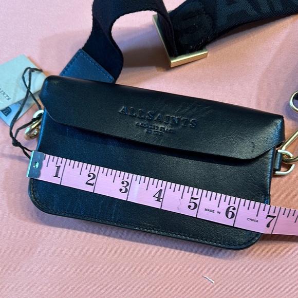 AllSaints Black Leather Crossbody Bag - Picture 7 of 9